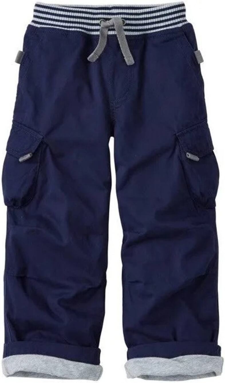 Hanna Andersson Kids Jersey Lined Cargo Pants - Navy/Gray 2T